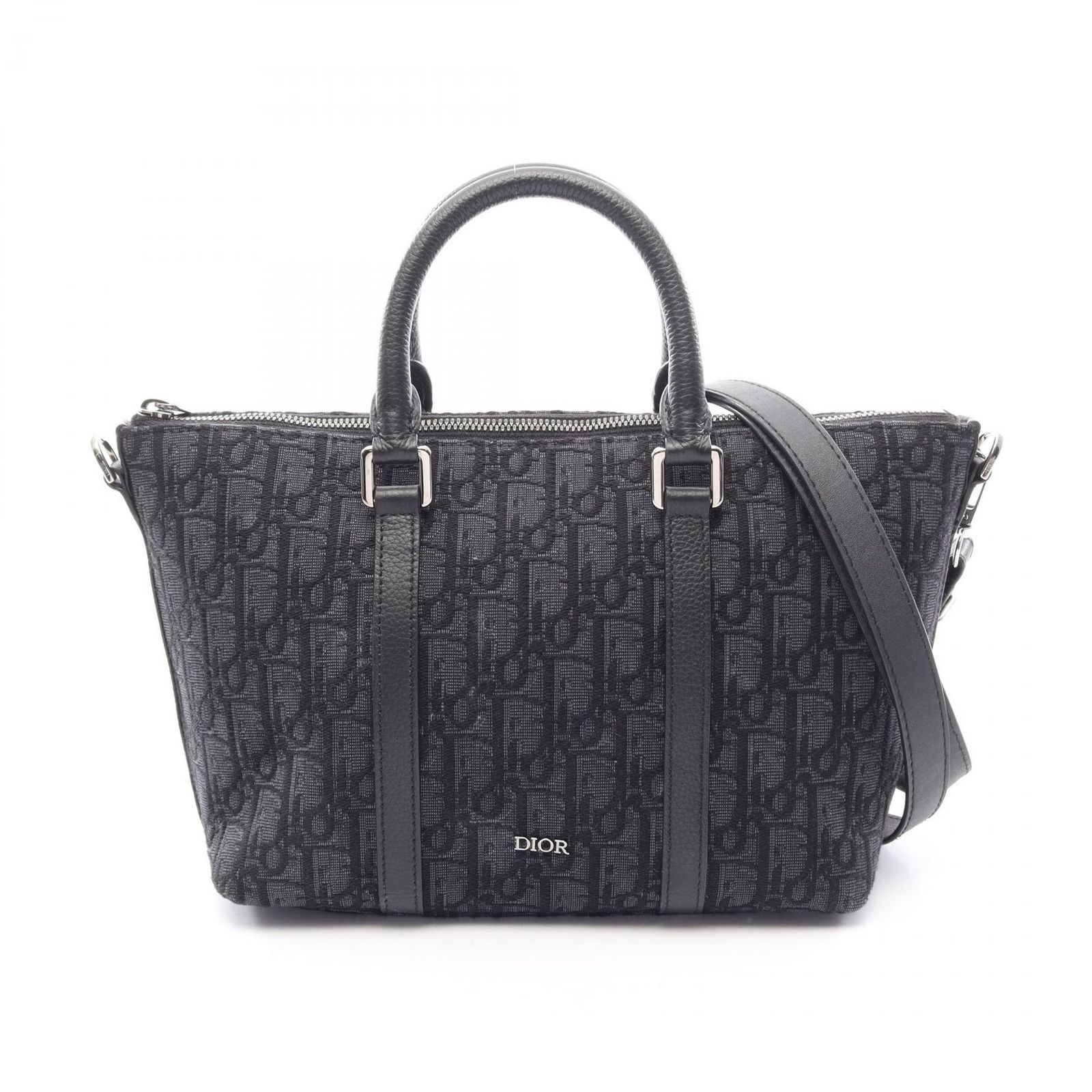 ディオール Dior ハンドバッグ Weekender ウィークエンダー 25 オブリーク 2WAY 1ESPO322YKY ブラック キャンバス レザー オブリーク Weekender 25 バッグ メンズ Used B