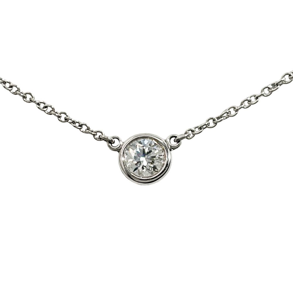 ティファニー Tiffany&Co. エルサペレッティ バイザヤード ネックレス ダイヤモンド 0.26ct Pt950 2.6g H/VVS1/3EX プラチナ レディース【中古】