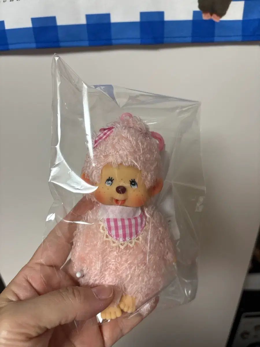 モンチッチ フラッフィー ウール キーホルダー ピンク