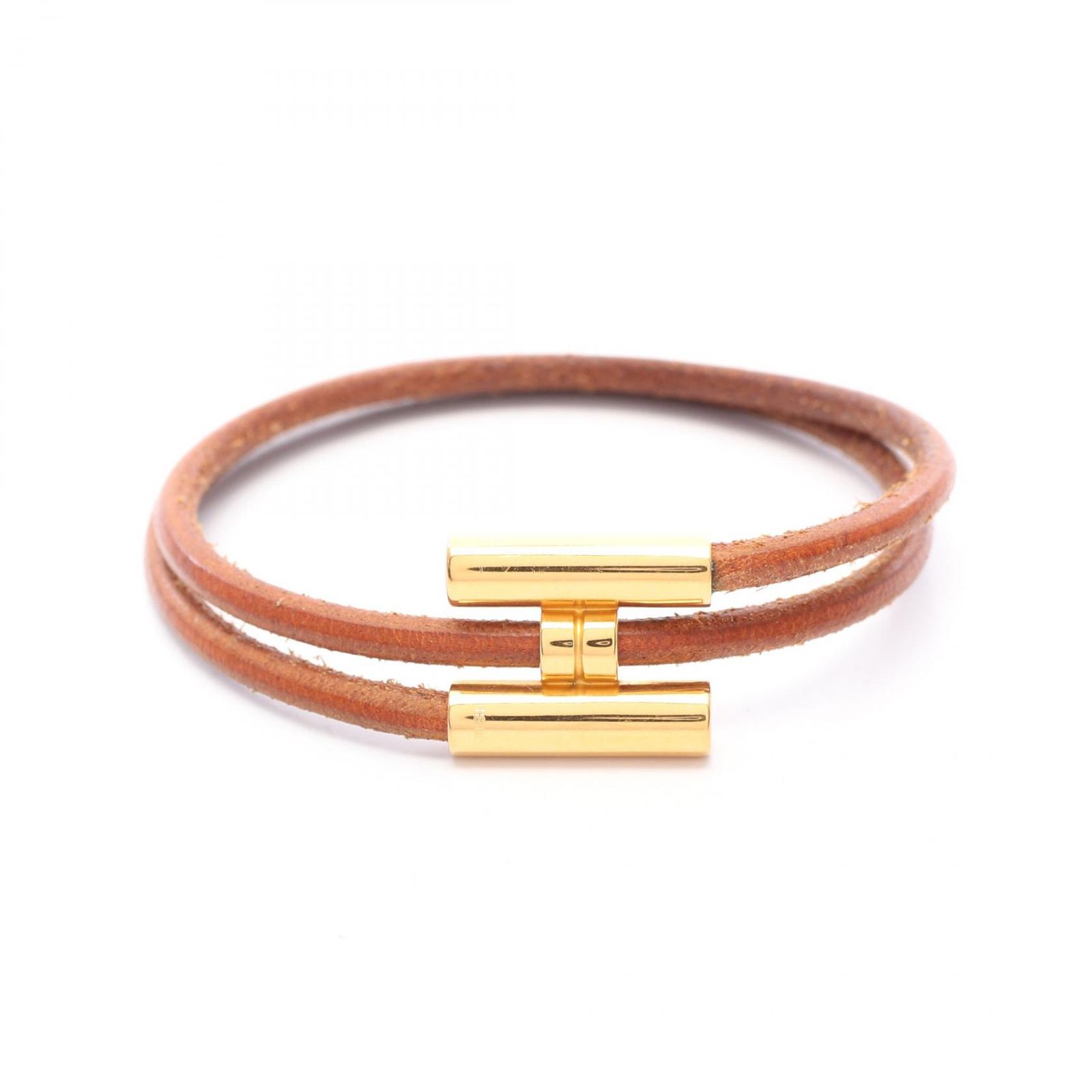 エルメス HERMES ブレスレット トゥルニ トレッセ レザー GP（ゴールドメッキ） ブレスレット レディース Used B