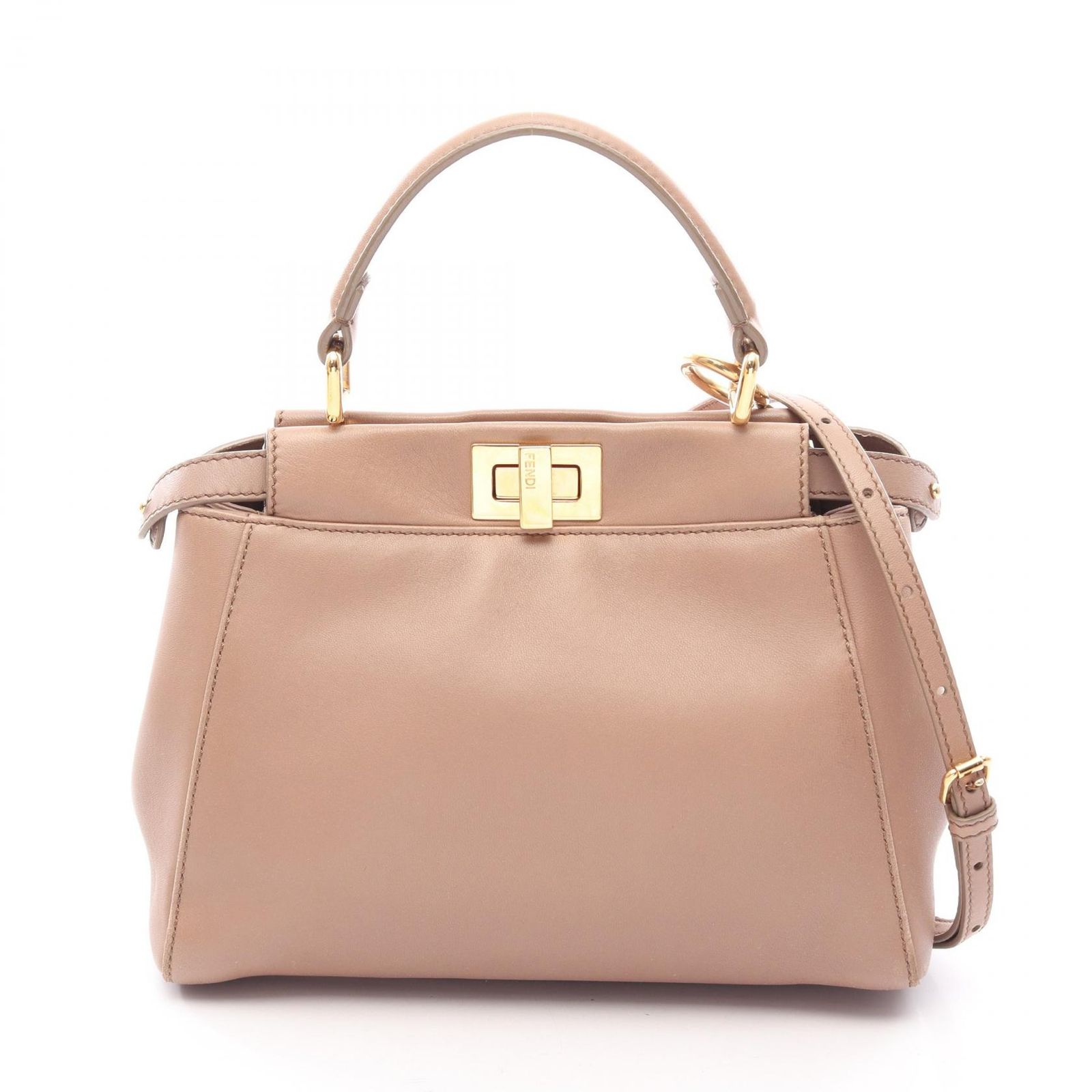 フェンディ FENDI ハンドバッグ ミニピーカブー 2WAY 8BN244 ベージュ レザー ピーカブー ミニ レディース Used B