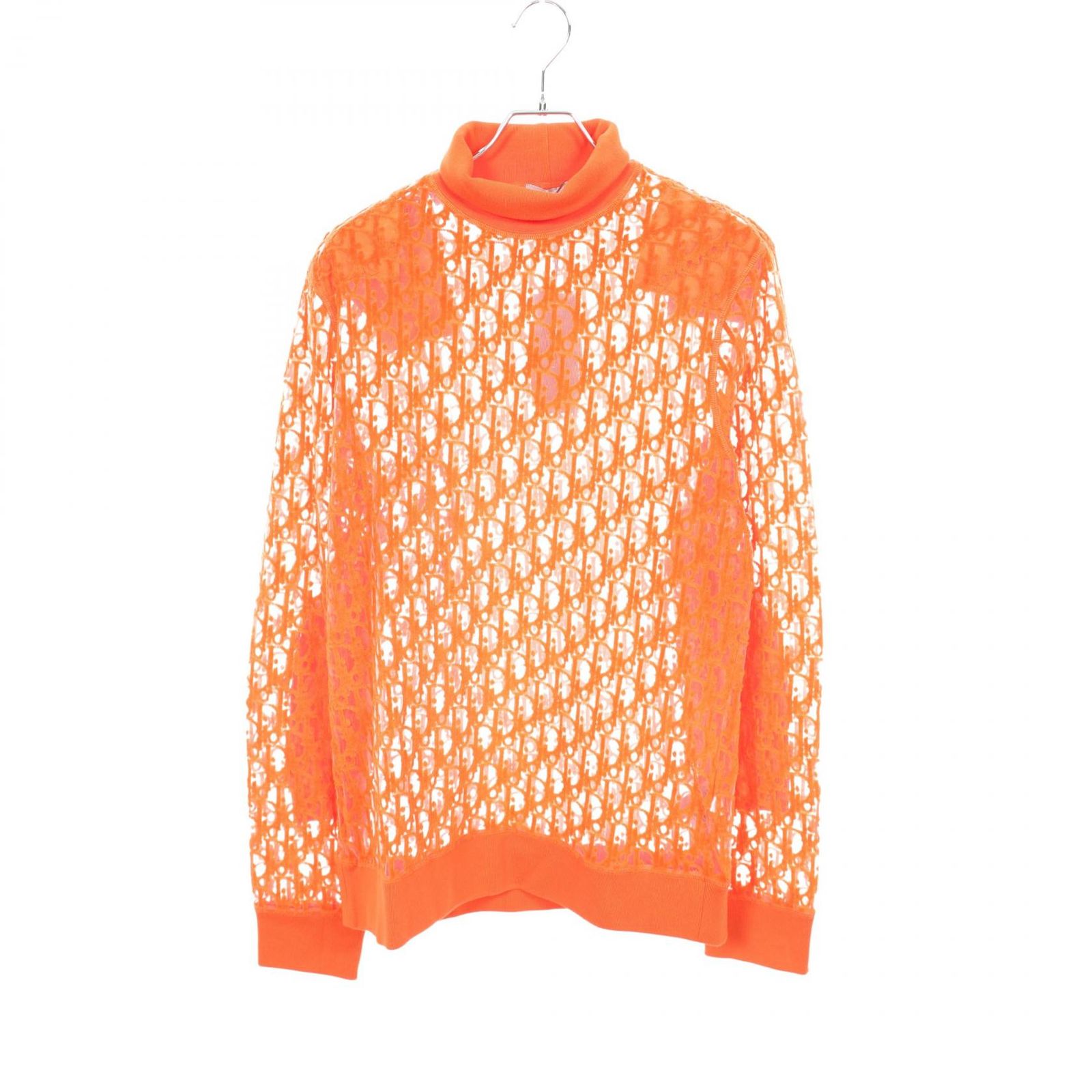 ディオール Dior ニット オブリーク シースルーガーゼ タートルネック コットン ニット メンズ Used A