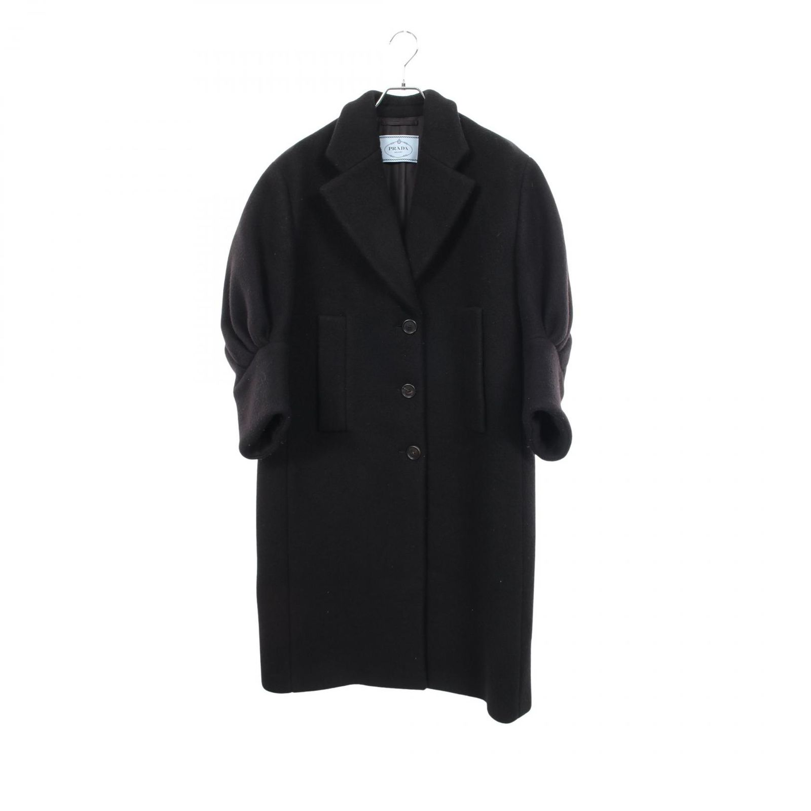 プラダ PRADA パフスリーブ ウール カシミヤ コート レディース Used A