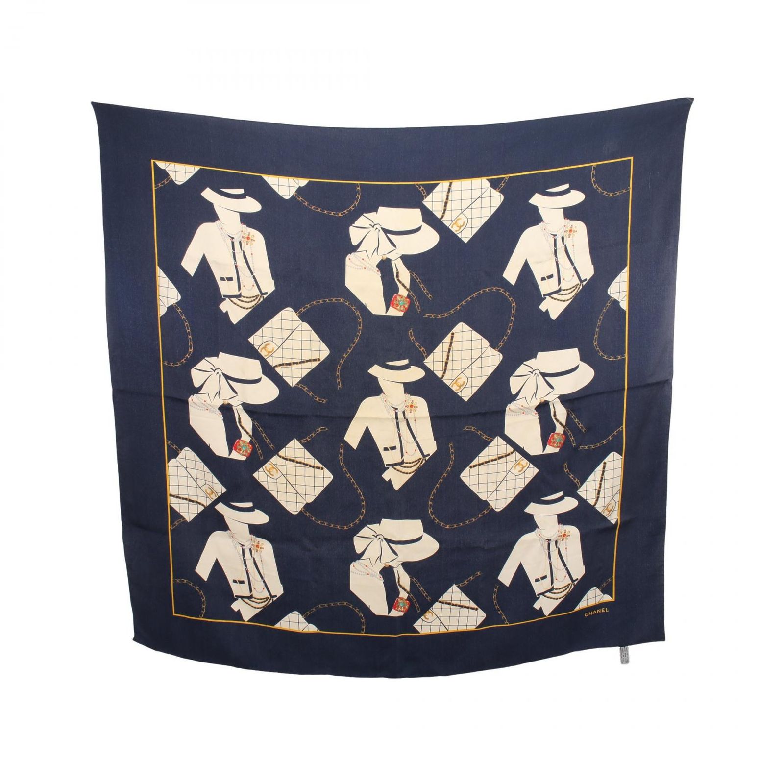 シャネル CHANEL スカーフ ジュエリー柄 シルク スカーフ レディース Used B