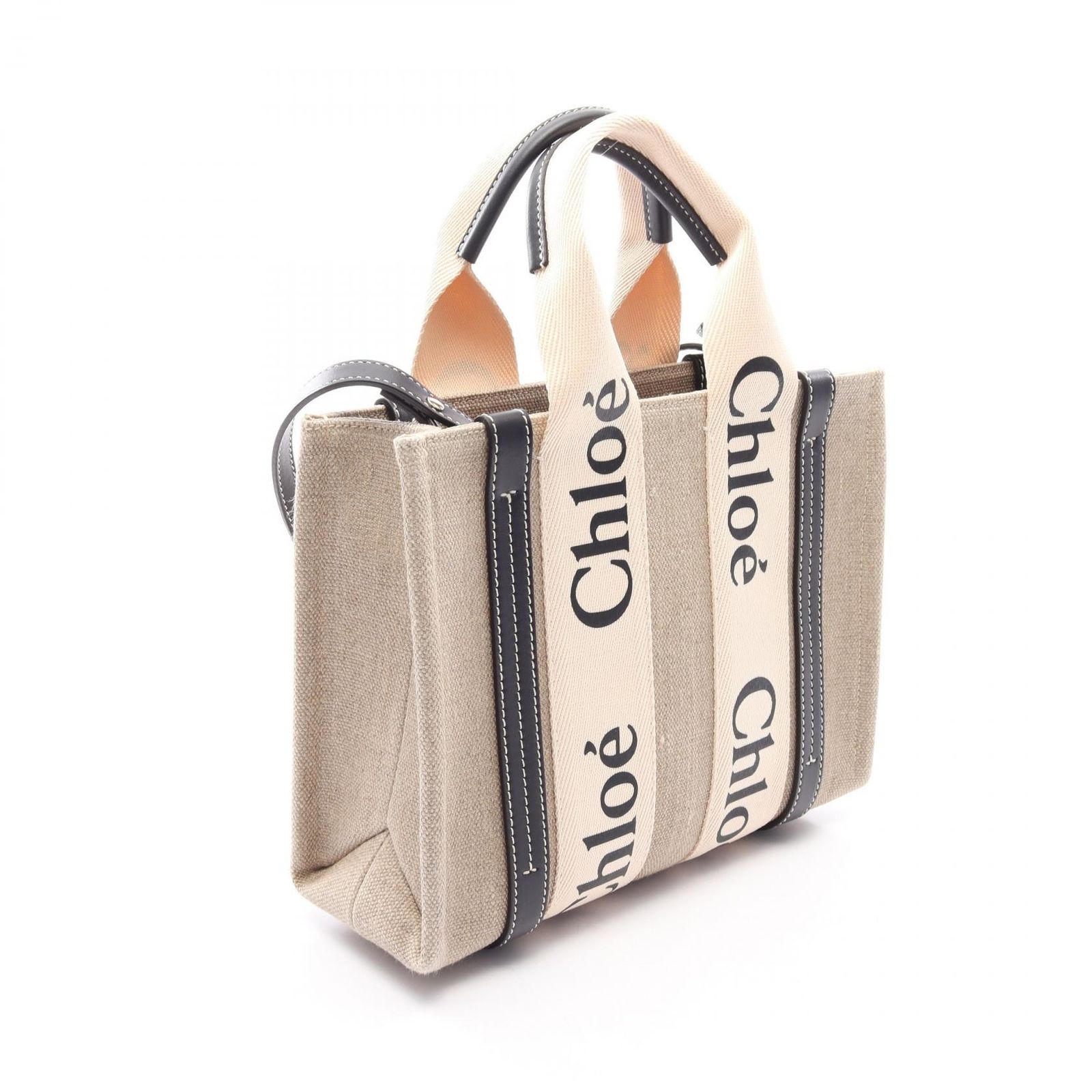 クロエ Chloe トートバッグ WOODY ウッディ スモール 2WAY ベージュ
