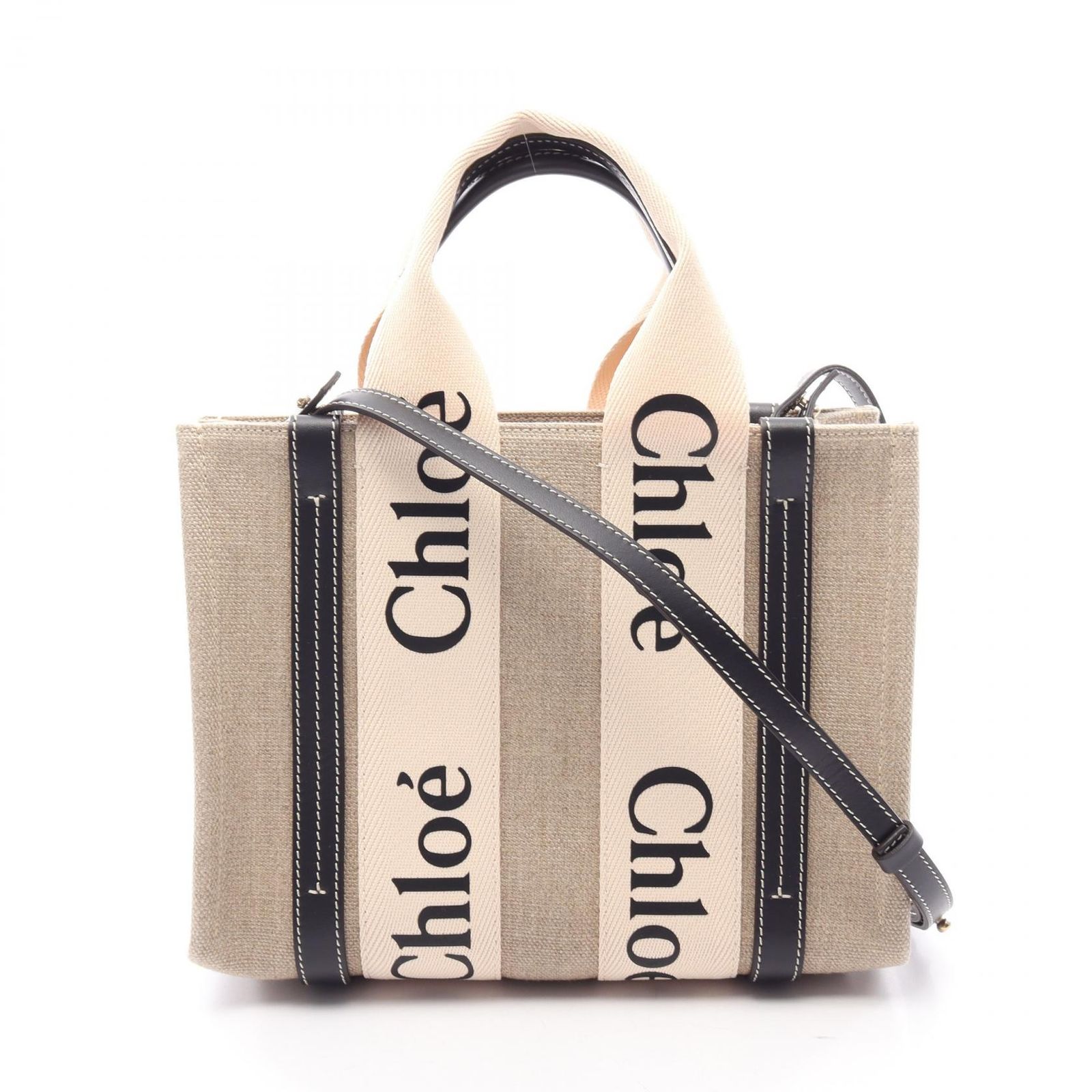 クロエ Chloe トートバッグ WOODY ウッディ スモール 2WAY ベージュ 