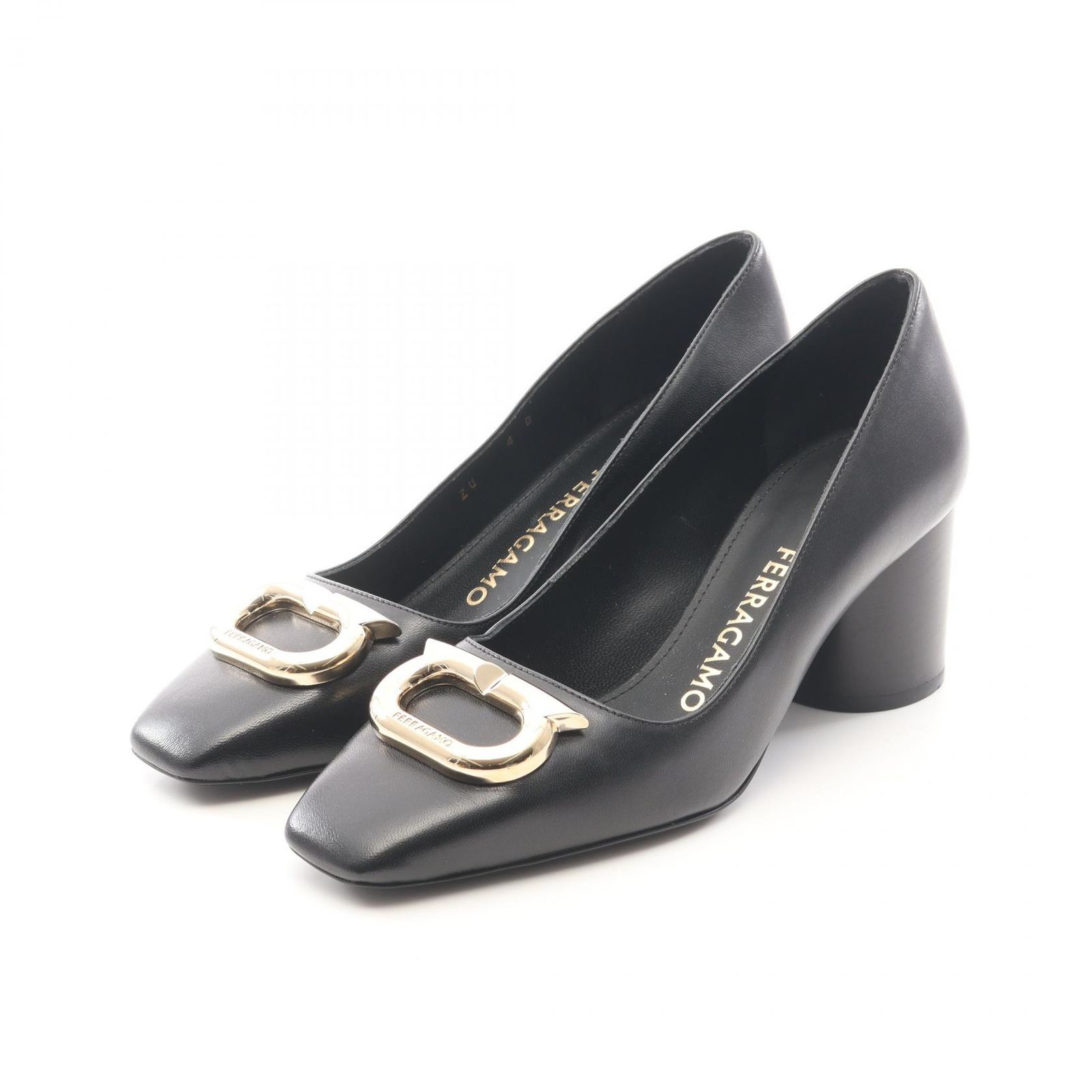 サルヴァトーレフェラガモ Salvatore Ferragamo パンプス ガンチーニ 01F832 ブラック レザー ガンチーニパンプス レディース Used A