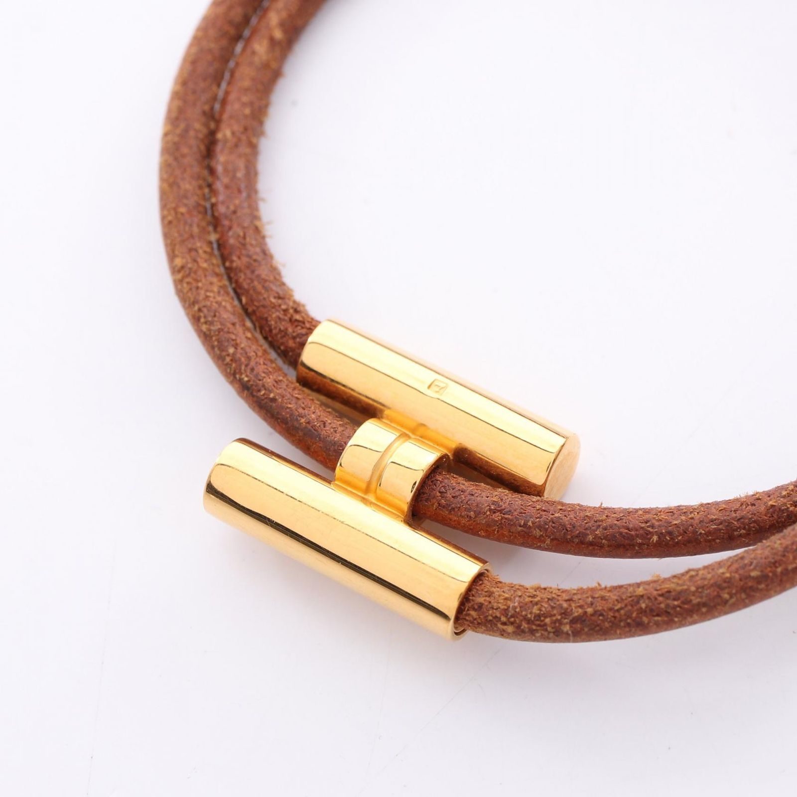 エルメス HERMES ブレスレット トゥルニ トレッセ レザー GP（ゴールド
