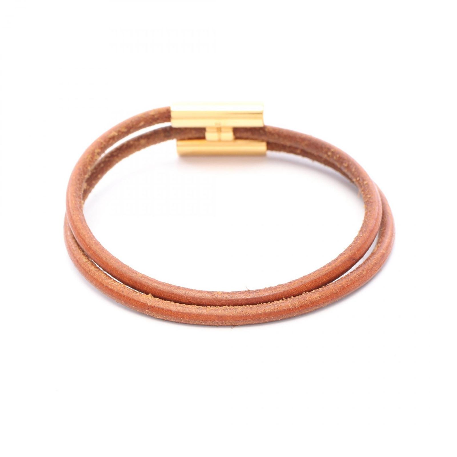 エルメス HERMES ブレスレット トゥルニ トレッセ レザー GP（ゴールド 