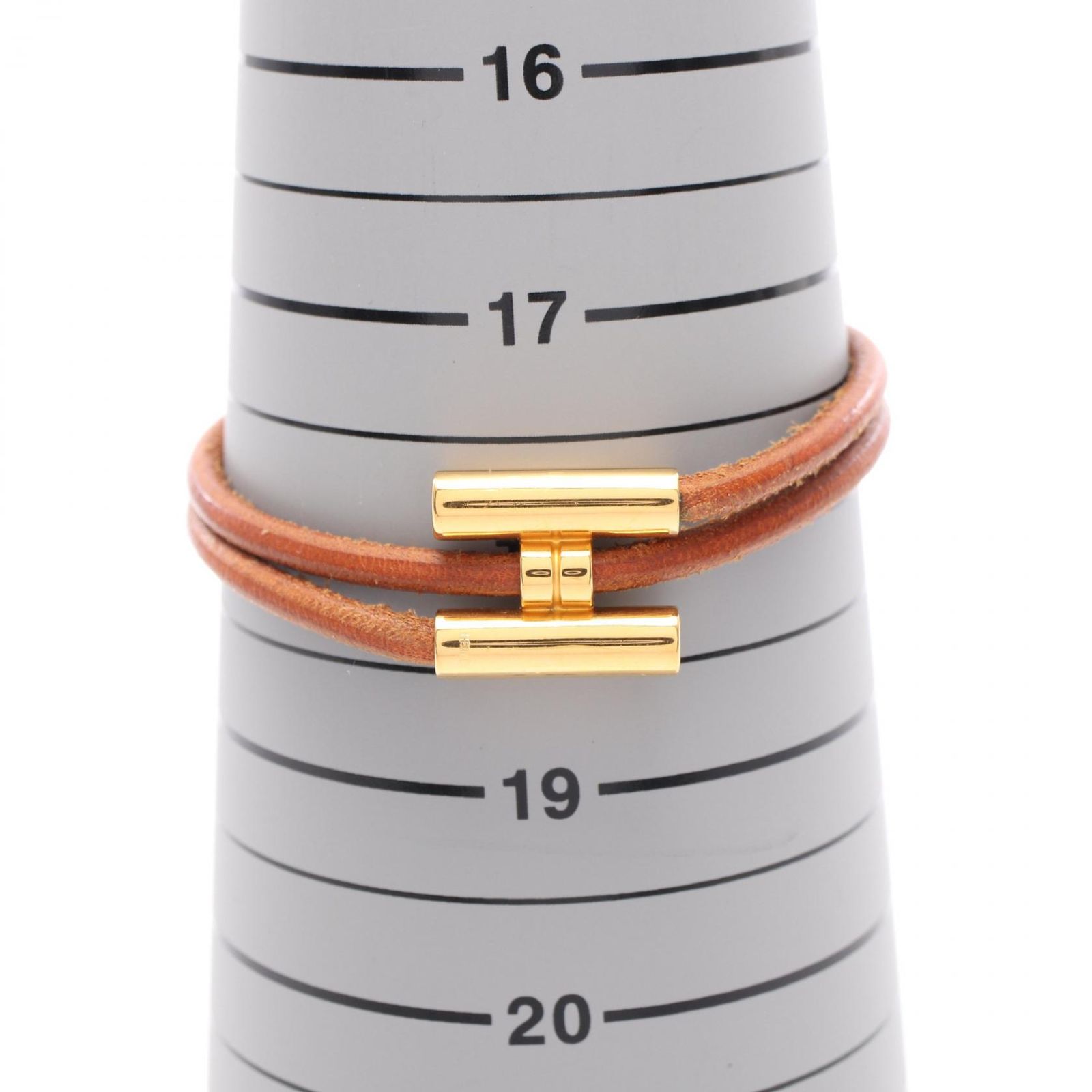 ▽ エルメス ユニ  HERMES GP（ゴールドメッキ） ブレスレット GP エルメス HERMES ブレスレット トゥルニ トレッセ レザー GP（ゴールド