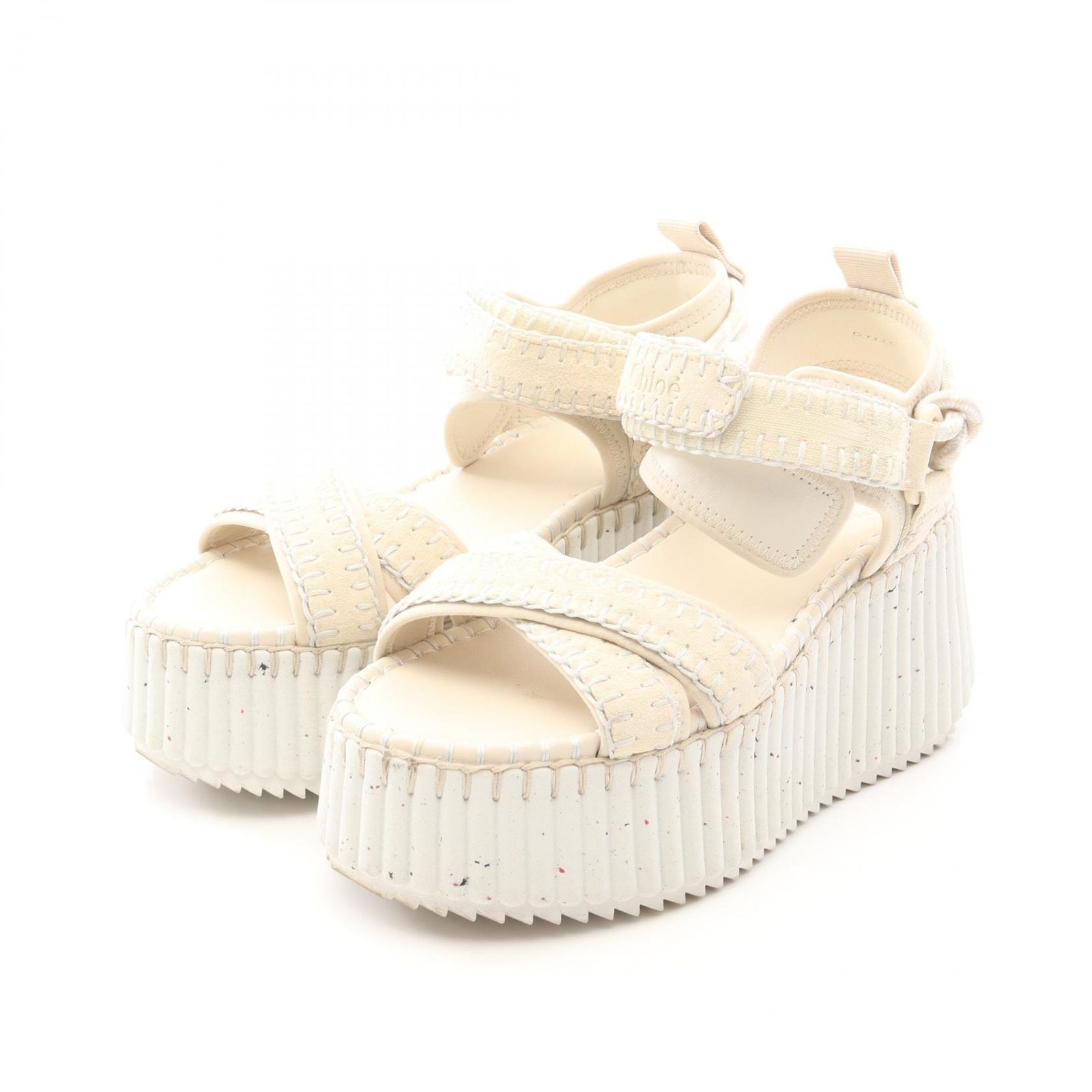 クロエ Chloe サンダル NAMA ウェッジ スウェード サンダル レディース Used B