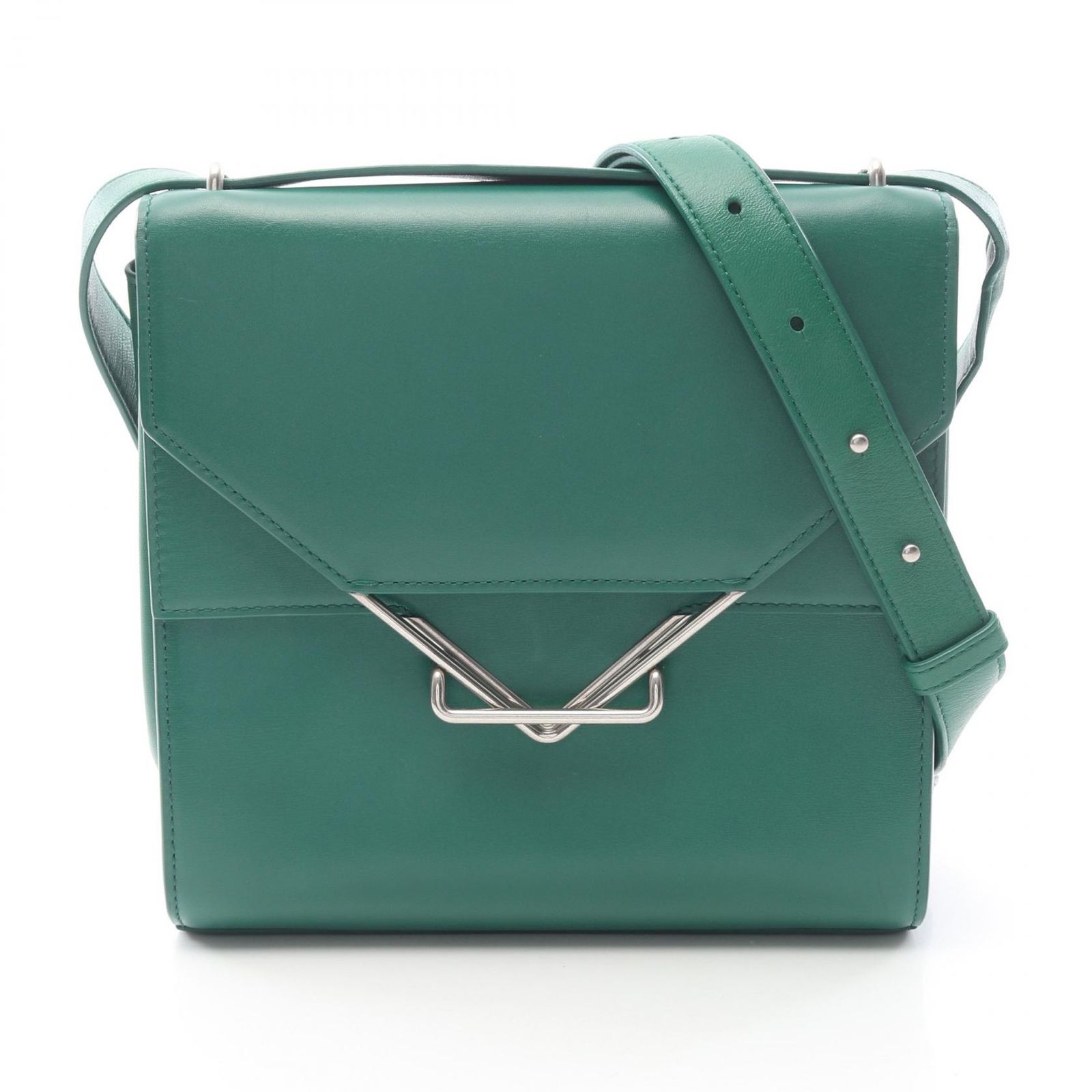 ボッテガヴェネタ BOTTEGA VENETA ショルダーバッグ ザ クリップ 652391 グリーン レザー ザ・クリップ ショルダーバッグ レディース Used A