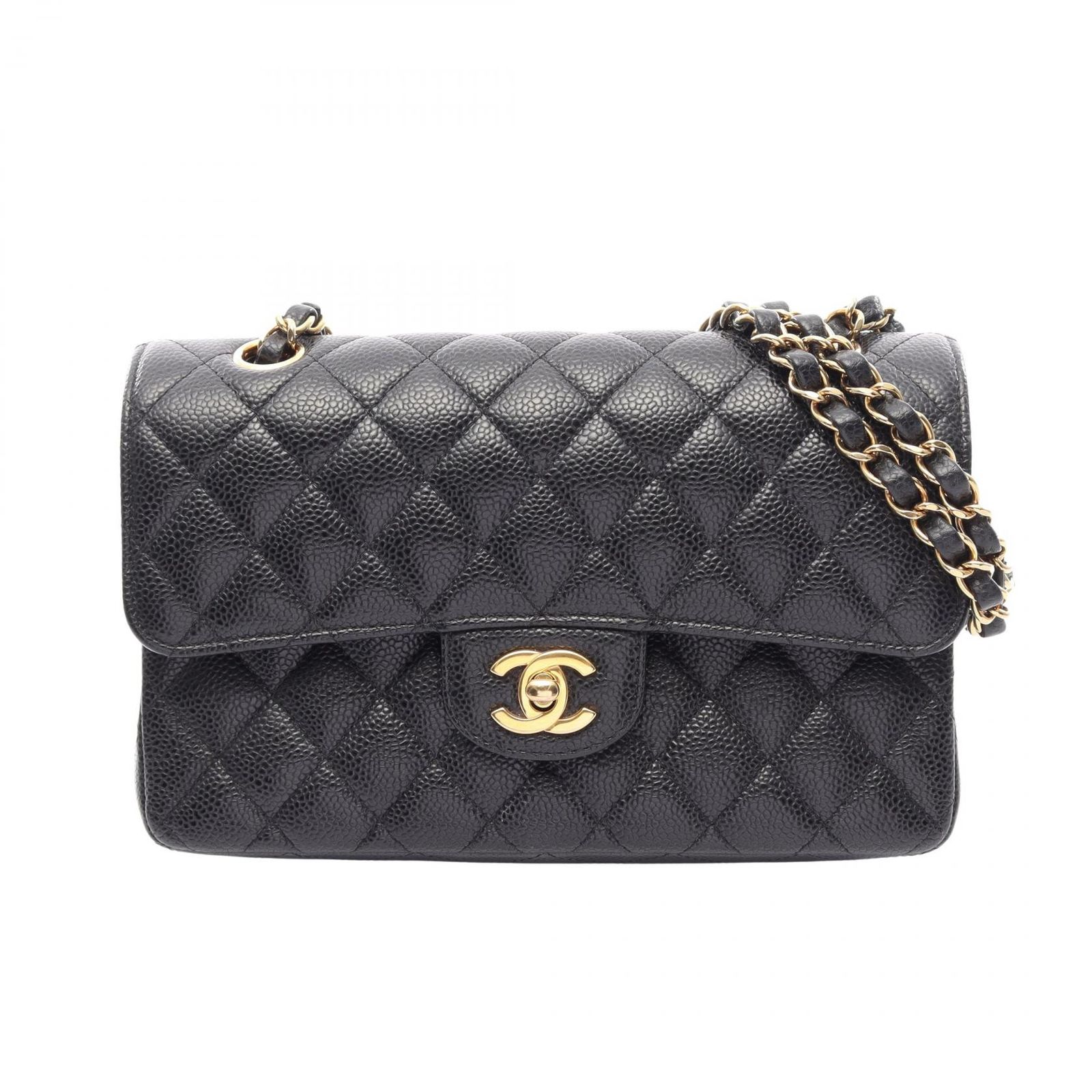 シャネル CHANEL ショルダーバッグ マトラッセ Wフラップ A01113 ブラック キャビアスキン(グレインドカーフ) マトラッセ ダブルフラップ チェーンショルダー