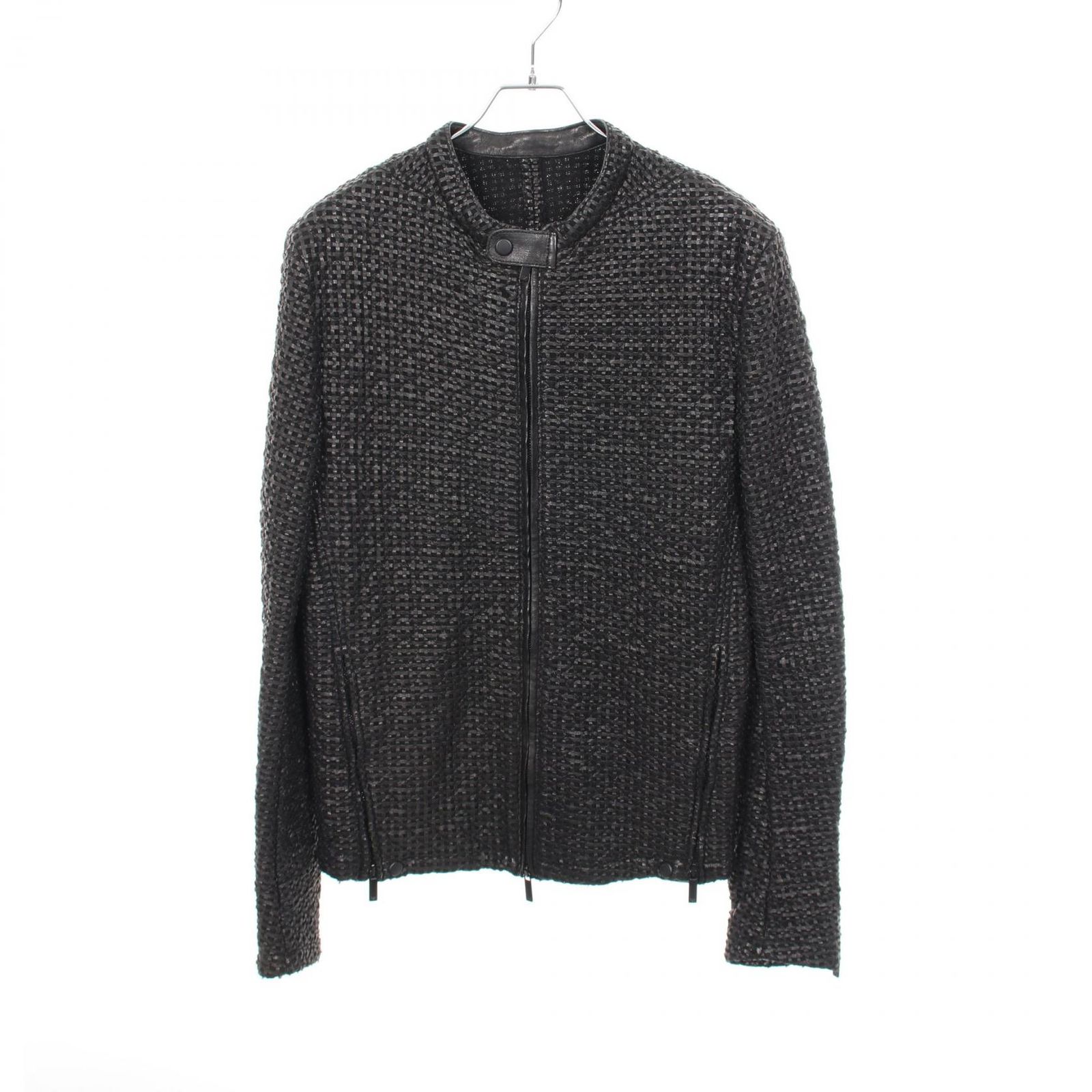 エンポリオ・アルマーニ Emporio Armani 革ジャン ジップアップ レザー ブルゾン メンズ Used A