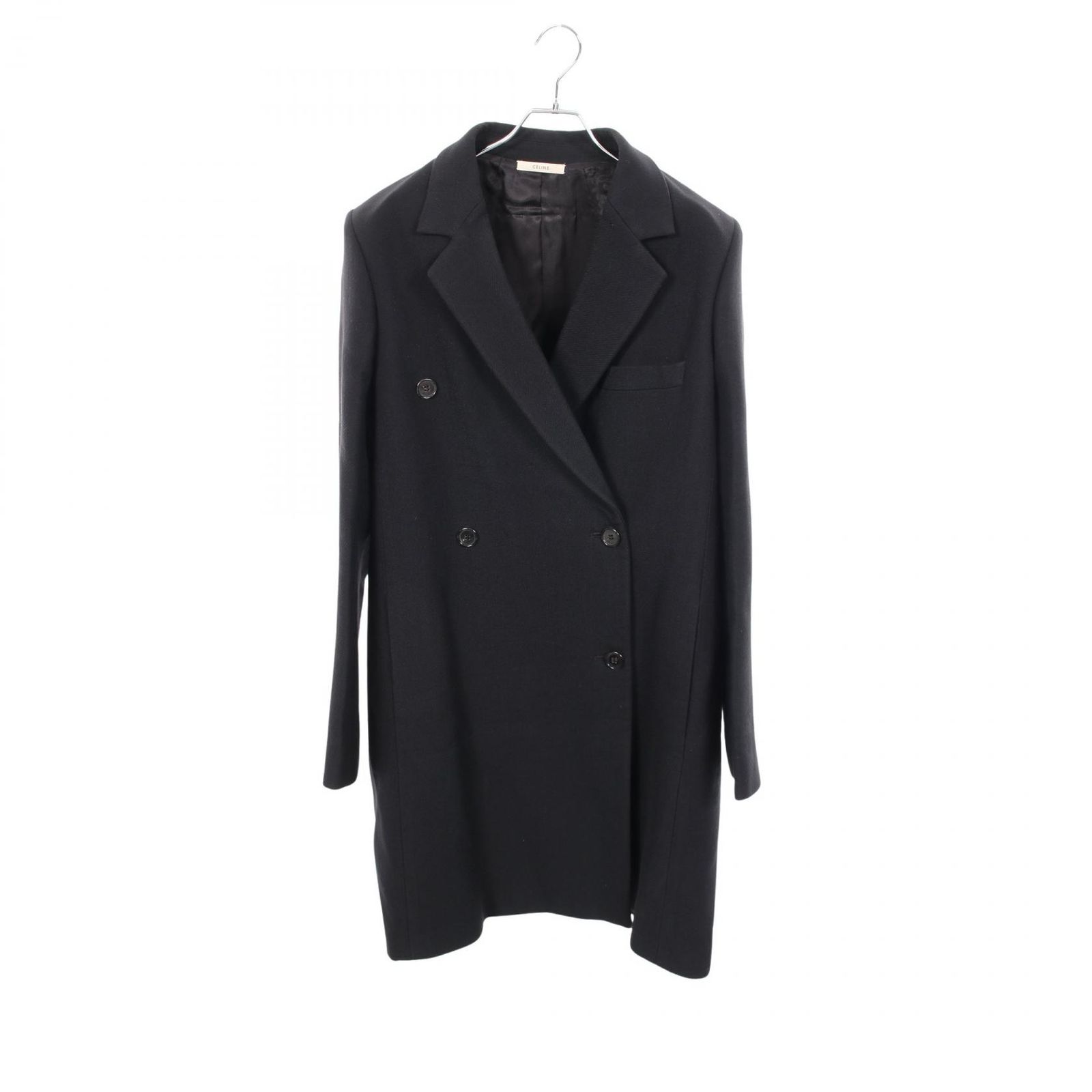 セリーヌ CELINE フィービー期 タブルクロンビー ウール コート レディース Used A