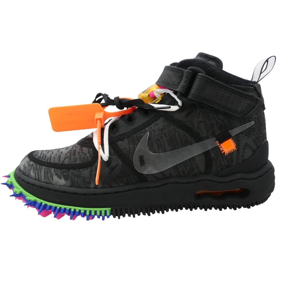 NIKE ナイキ DO6290-001 × Off-White オフホワイト Air Force 1 Mid Black エアフォース1 ミッド ハイカットスニーカー ブラック系 26.cm【新古品】【未使用】【中古】