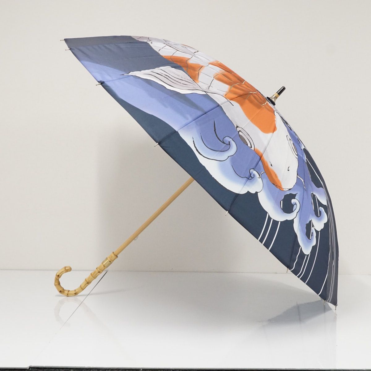 16本骨傘 HOKUSAI GRAPHIC 北斎グラフィック USED美品 鯉の滝登り 錦