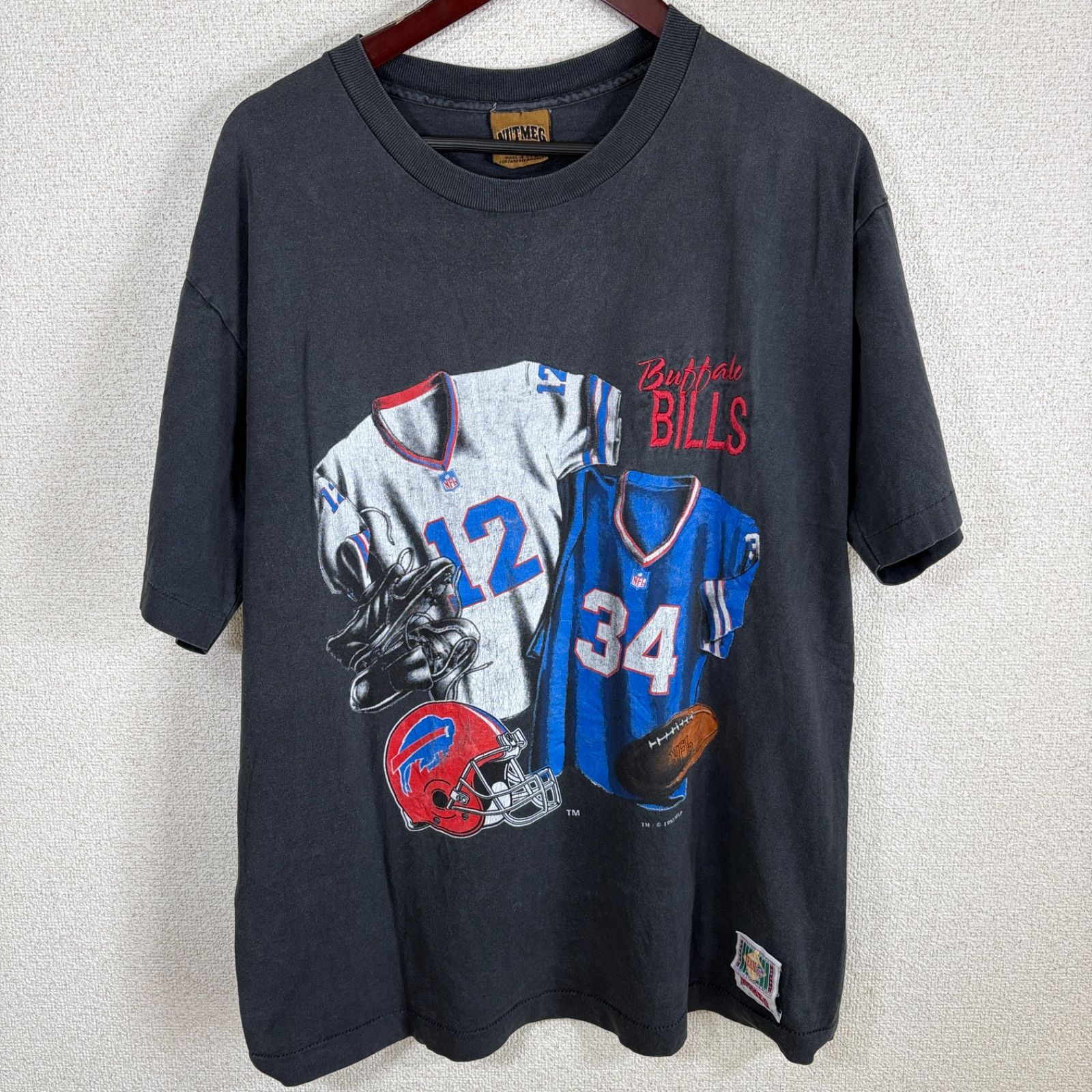 90s USA製 NUTMEG NFL Buffalo Bills ヴィンテージTシャツ シングルステッチ