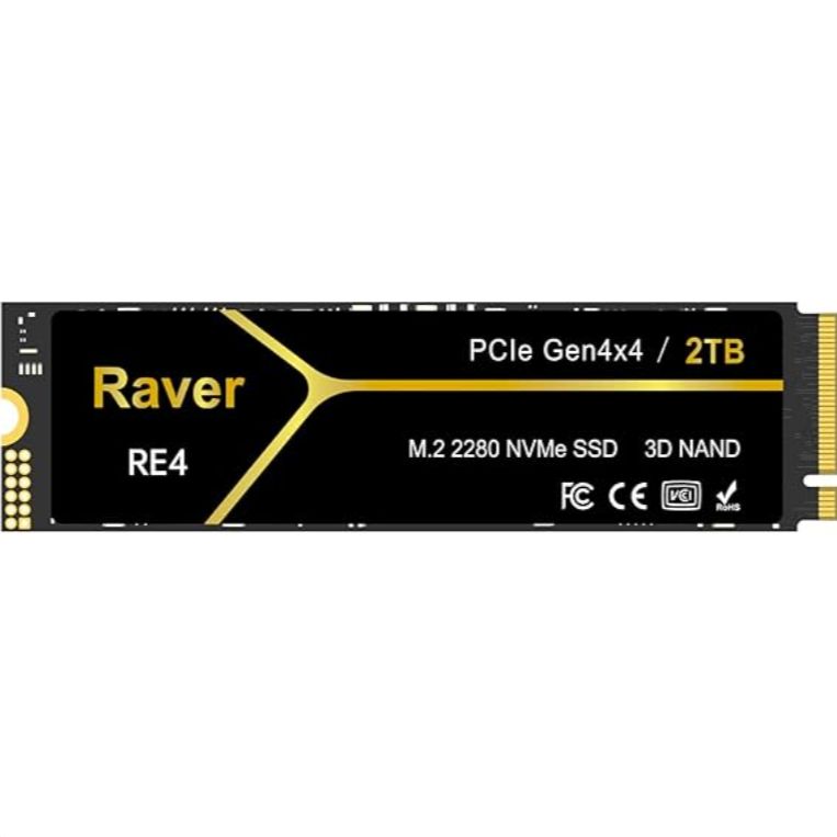Raver 内蔵 SSD 2TB PCIe Gen4x4 M.2 NVMe 2280 放熱シート付