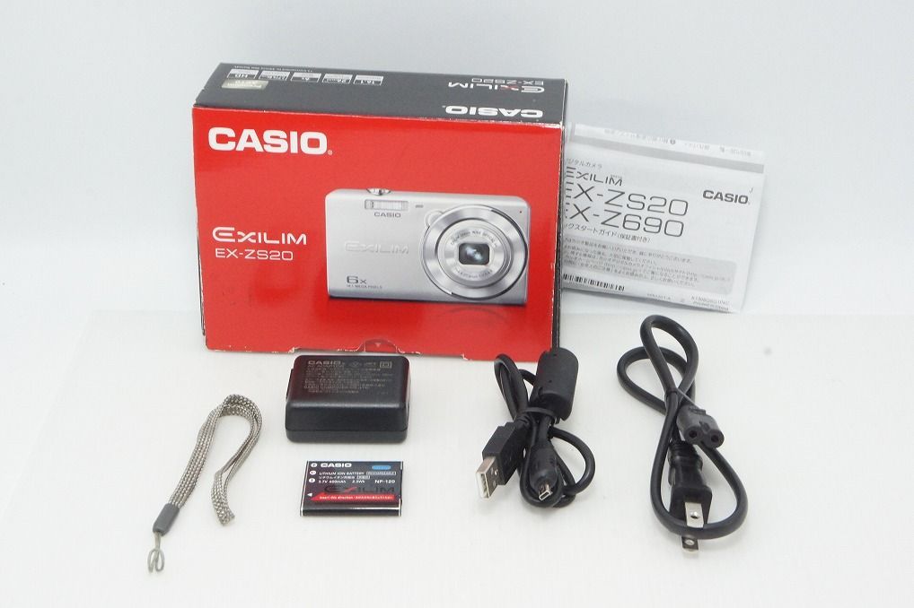 CASIO EXILIM EX-ZS20 デジカメ シルバー 箱 ケース付き CASIO（カシオ） 美品 EXILIM EX-ZS20 コンパクトデジタルカメラ