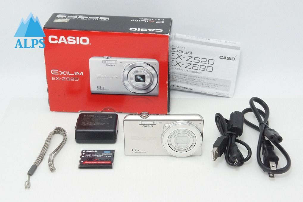 美品 CASIO カシオ EXILIM EX-ZS20 コンパクトデジタルカメラ シルバー