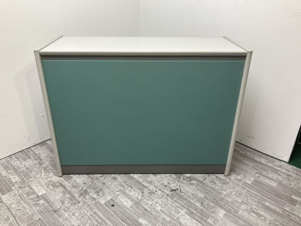 【中古品】オカムラ 1300ハイカウンター グリーン