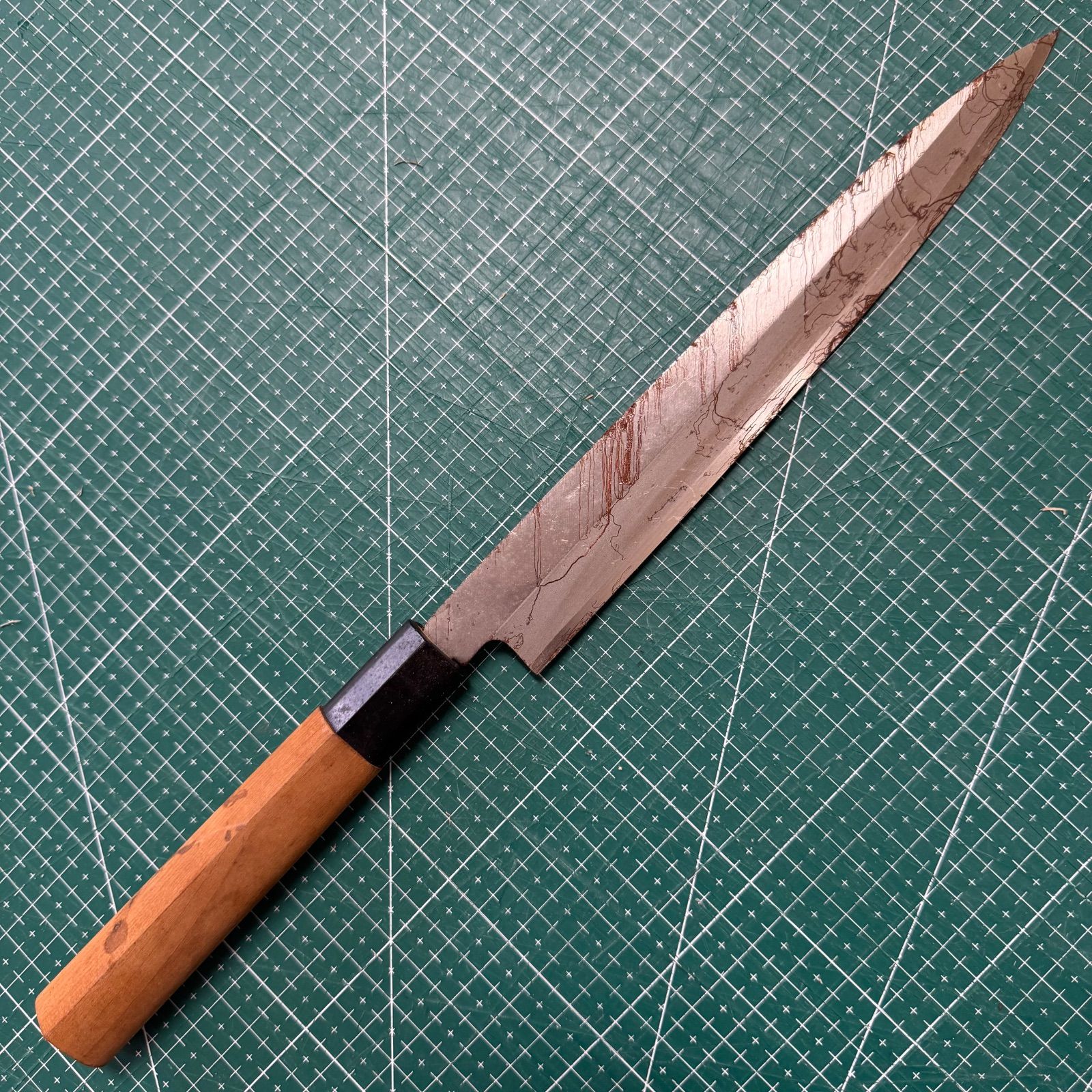 登録☆府中松☆柳刃包丁☆200mm☆手打ち打刻☆合わせ包丁☆右利き用