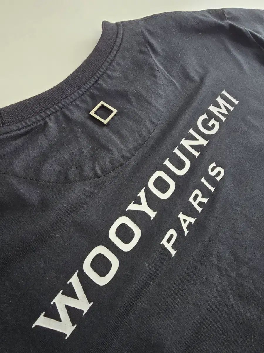 WOOYOUNGMI ウーヨンミ パリ パリス バックロゴ 半袖Tシャツ ブラック