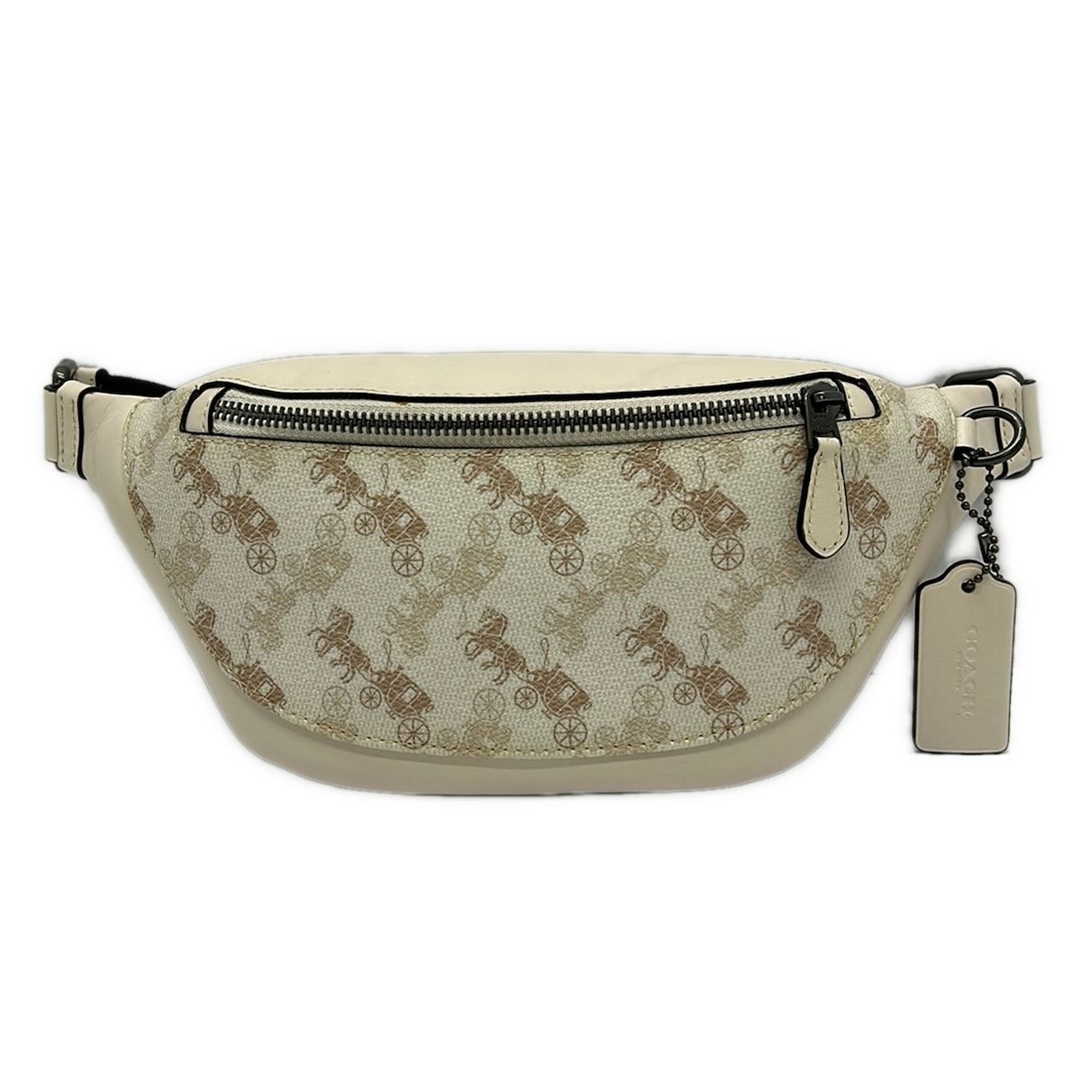 COACH(コーチ) ウエストポーチ美品 - 376 アイボリー×ライトブラウン レザー 11,858円