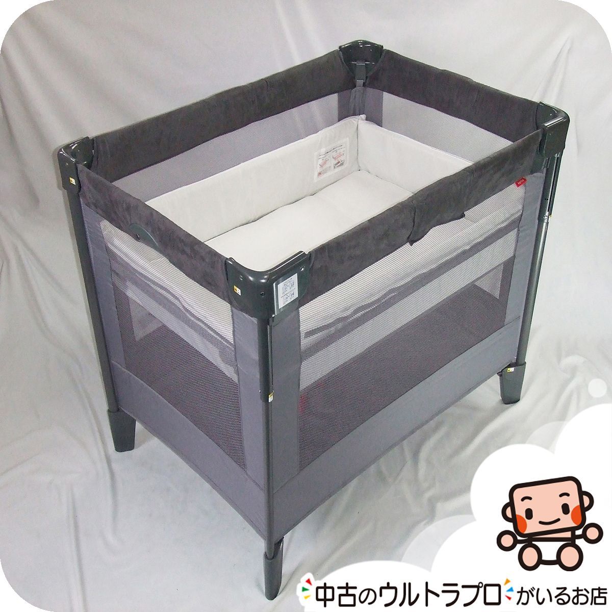 【中古品】アップリカ『ココネル エアープラス』折りたたみ式ベビーベッド お得っ！厳選中古】美品 ベビーベッド Aprica アップリカ ココネル