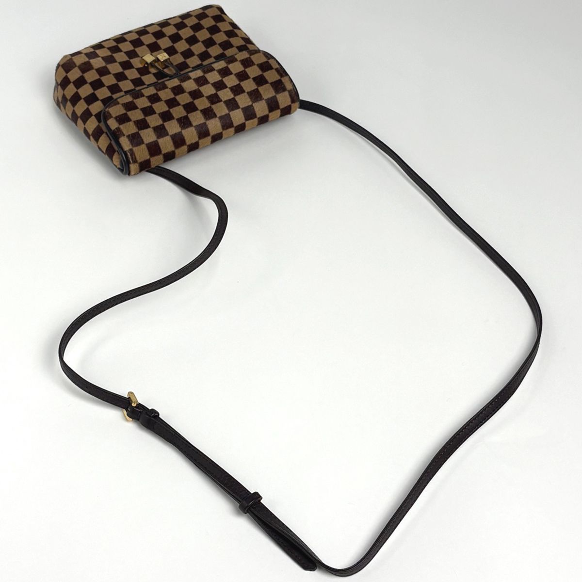 LOUIS VUITTON　ダミエ　ハラコ ソバージュ　ガゼル　ショルダーバッグ ルイ・ヴィトン Louis Vuitton ガゼル ハラコ ショルダーバッグ ダミエ