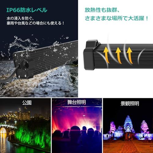 ☆新品☆MEIKEE 42W RGB ライト 投光器 フラッドライト 高輝度 マルチ