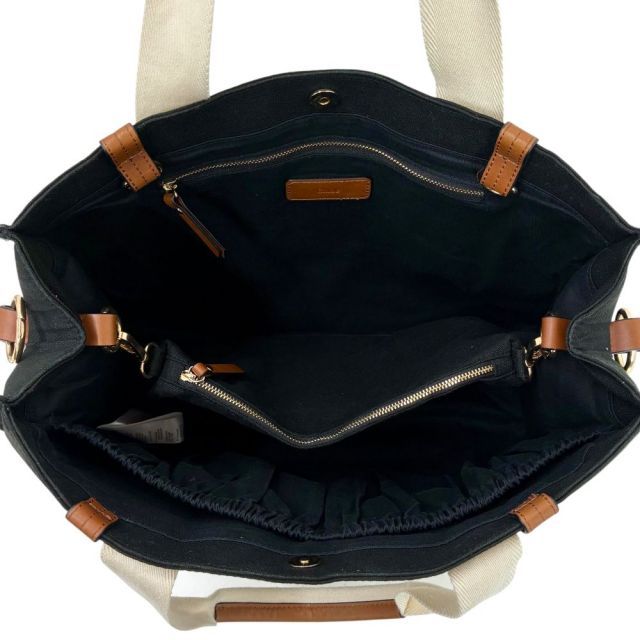 Chloe キャンバス×レザー マザーズバッグ C90411 ブラック トート