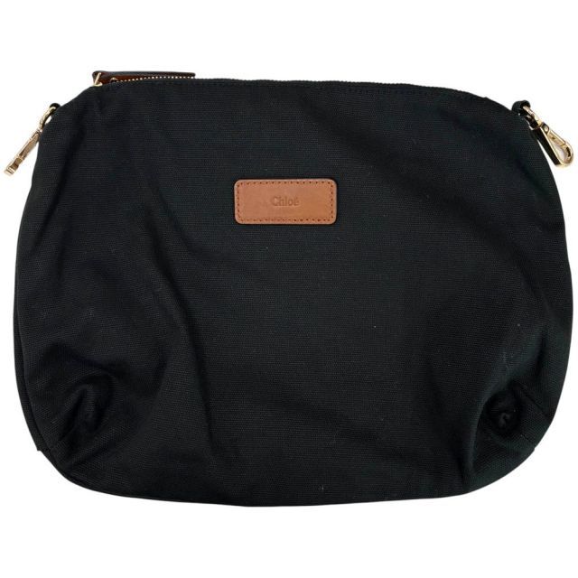 Chloe キャンバス×レザー マザーズバッグ C90411 ブラック トート