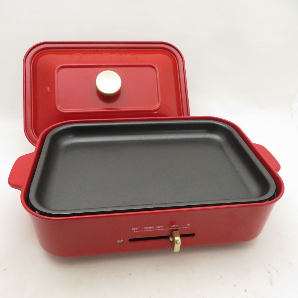 美品 BRUNO ブルーノ BOE021-RD コンパクトホットプレート 料理