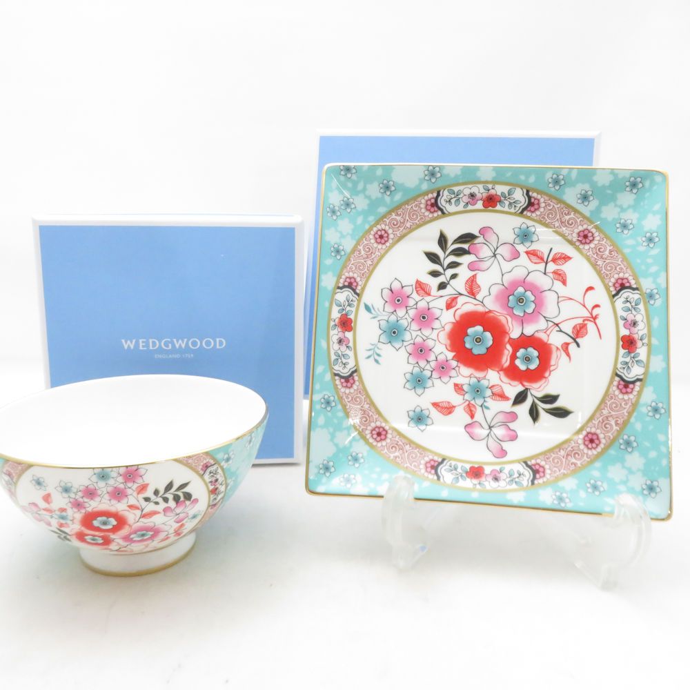  ワンダーラスト カメリア スクエアトレイ & スモールボウル 未使用 WEDGWOOD ウェッジウッド ワンダーラスト カメリア スモール