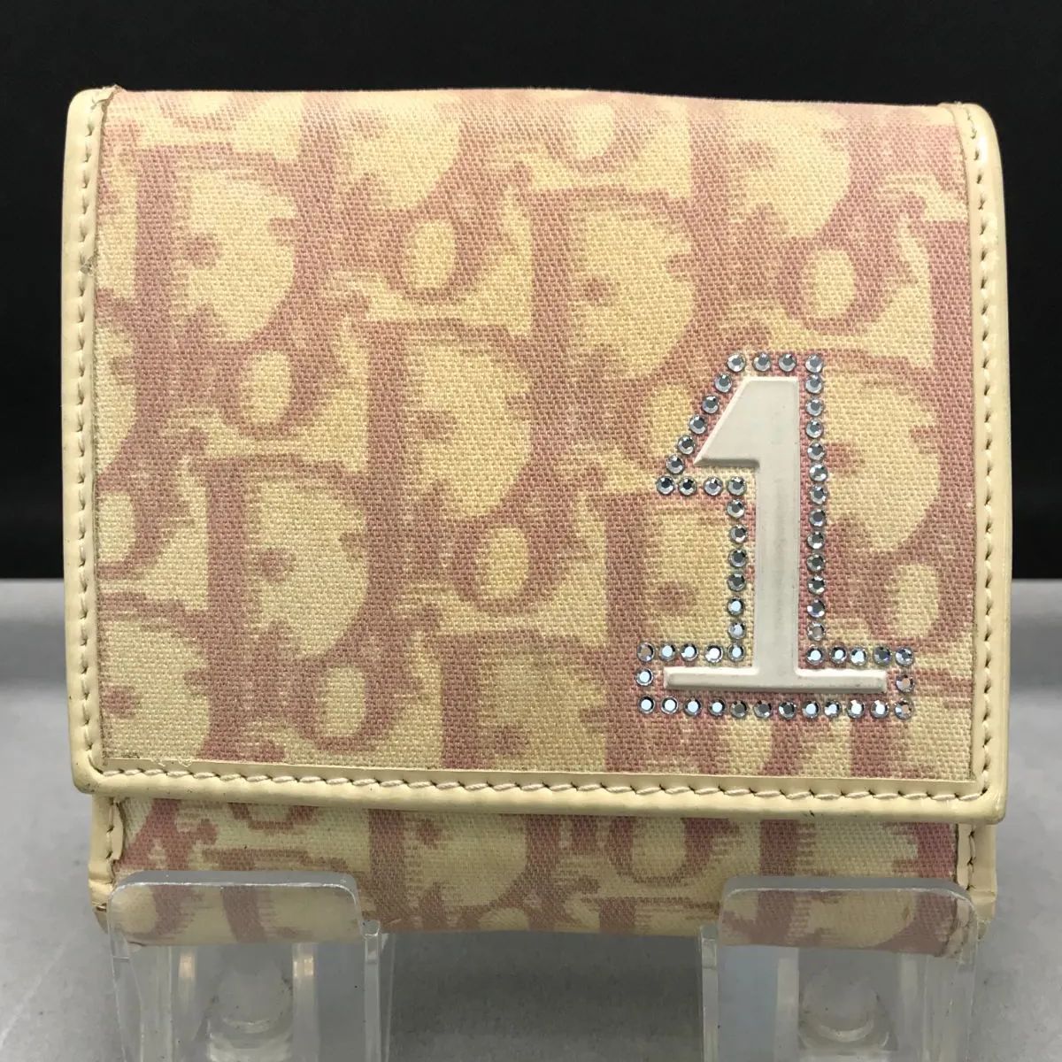 希少 Christian Dior ディオール 二つ折り財布 トロッター キャンバス