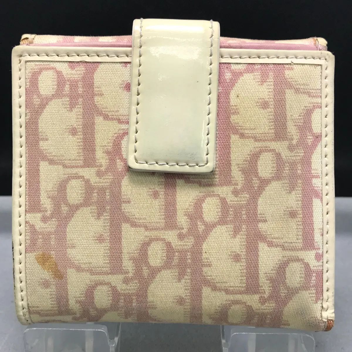 希少 Christian Dior ディオール 二つ折り財布 トロッター キャンバス