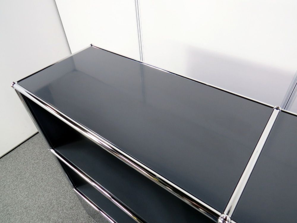 ハラーシステム USMモジュラーファニチャー 2列3段 ドロップダウン アントラサイト 中古オフィス家具 M0017