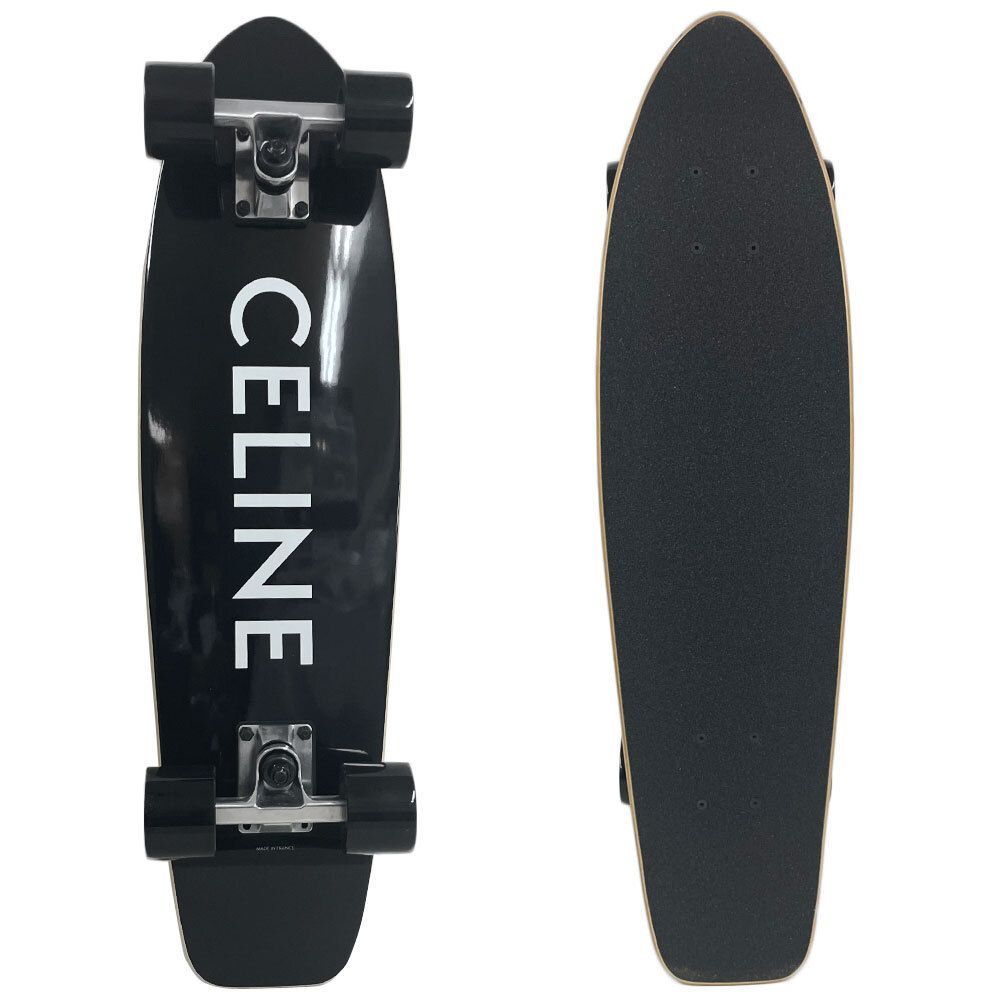 【未使用品】※インテリア用※ CELINE/セリーヌ ミニ クルーザー コンプリート 完成品 スケートボード デッキ 黒 ブラック ロゴ