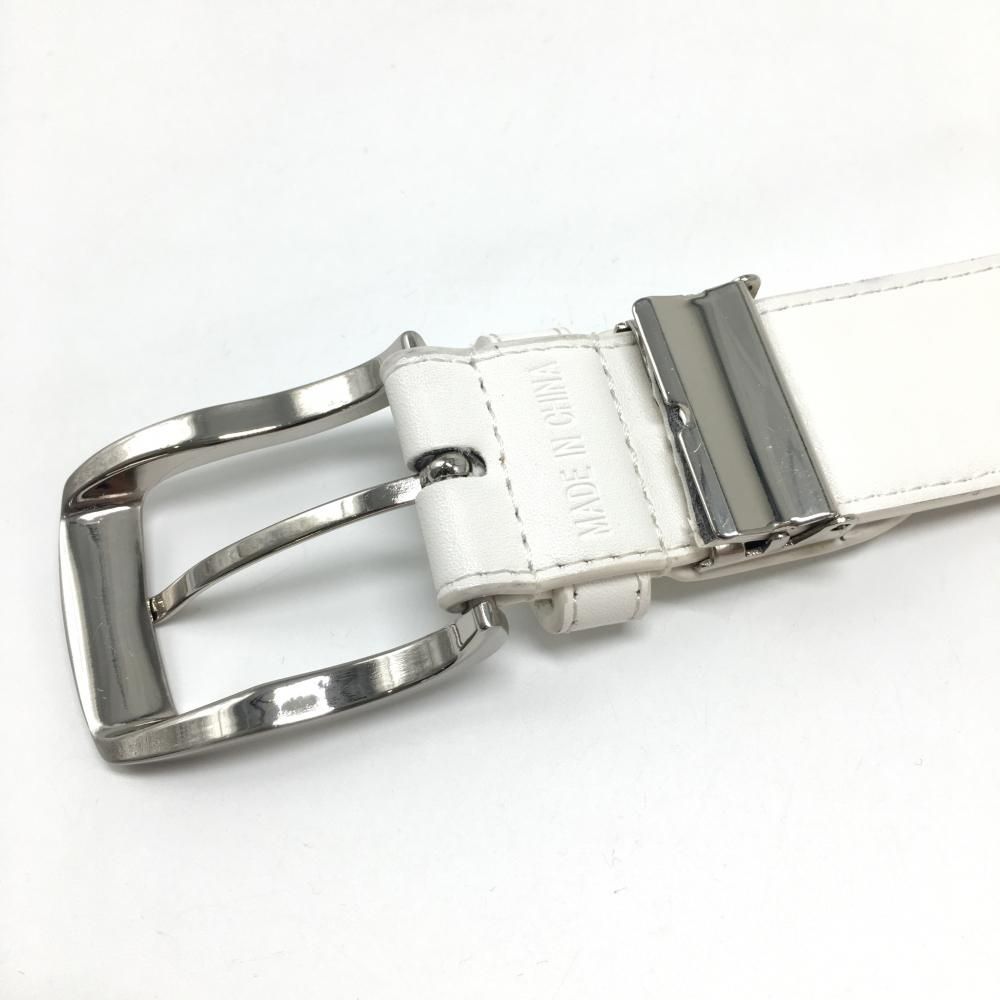 美品】パーリーゲイツ ベルト 白×ネイビー バックルシルバー