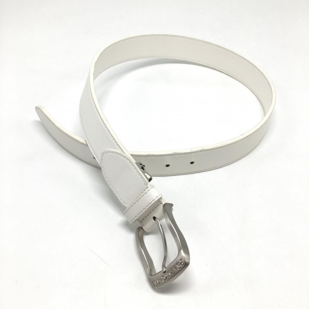 美品】パーリーゲイツ ベルト 白×ネイビー バックルシルバー
