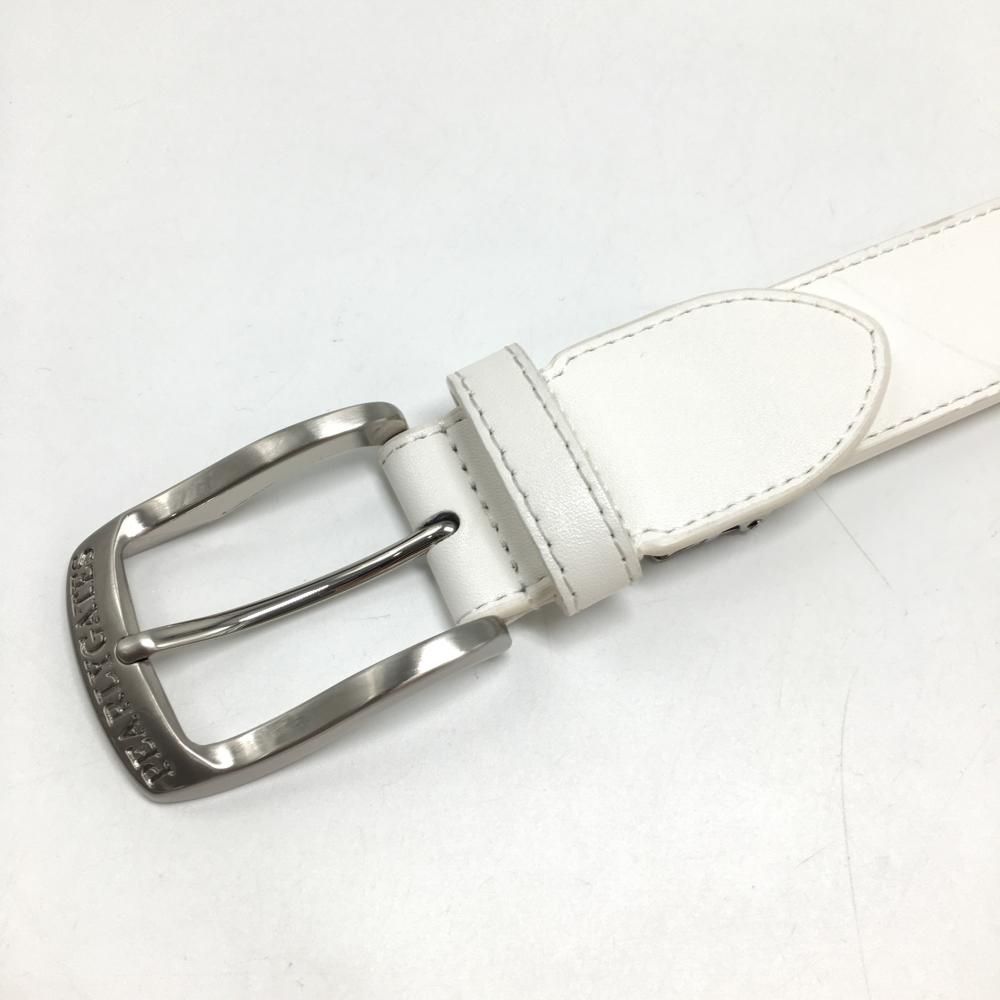 美品】パーリーゲイツ ベルト 白×ネイビー バックルシルバー