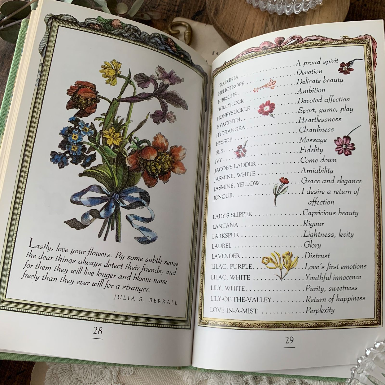 ヴィクトリアン洋書 絵本 ジャンクジャーナル アンティーク All A f7T3 ヴィンテージ 洋書 絵本 A Bouquet of Flowers 1990年 花言葉と