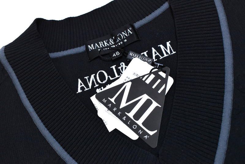 新品 MARK & LONA ロゴ ニットベスト 48 MCM-4A-AB52 マーク アンド