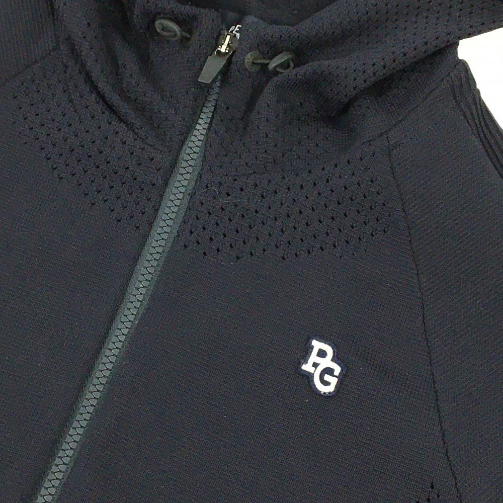 超美品】パーリーゲイツ ニットジップパーカー ネイビー 一部透かし