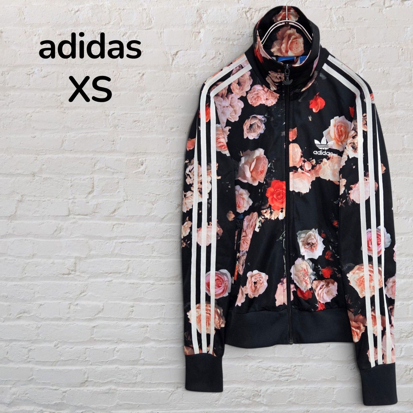 アディダス adidas トラックジャケット　ジャージ 総柄　バラ　ローズ アディダスオリジナルス adidas originals ファームコラボ トラック