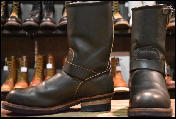 【8.5D 良品 PT99刺繍】レッドウィング 8273 エンジニア 緑 カンガタン グリーン スチールトゥ ブーツ redwing HOPESMORE【GP522】