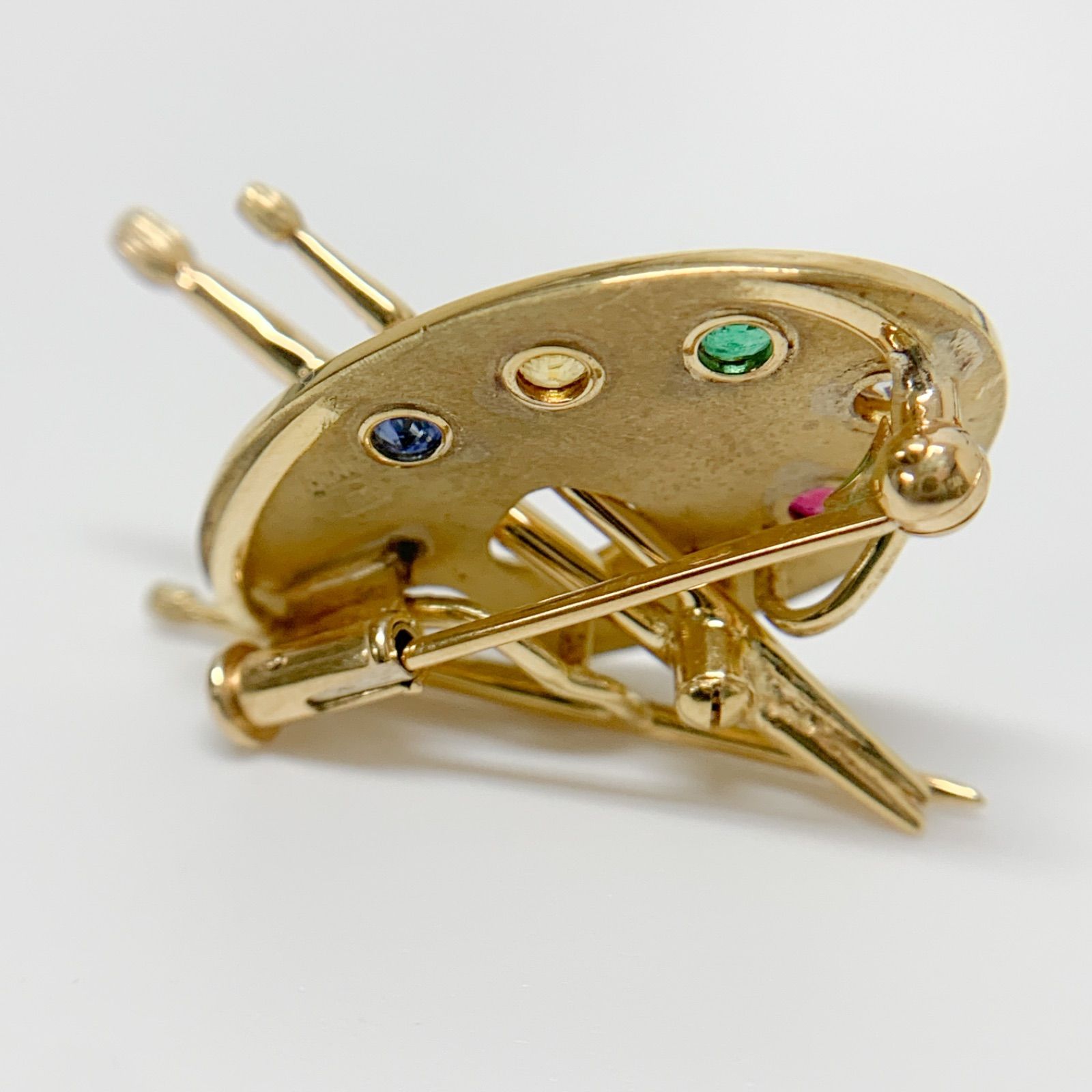 中古】クイーン QUEEN ブローチ パレット エメラルド ダイヤモンド