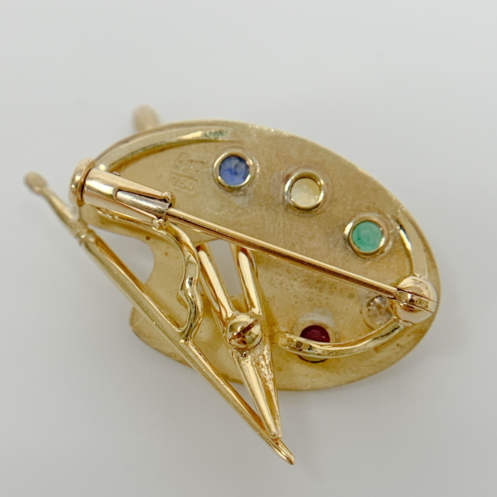 中古】クイーン QUEEN ブローチ パレット エメラルド ダイヤモンド